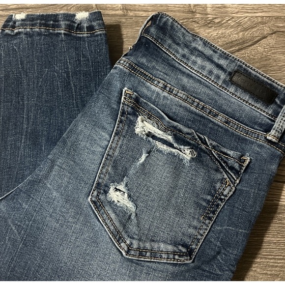Buckle Black Denim - Buckle Black Fit No. 53 Skinny Stretch Mid Rise Distressed Jeans SZ 30 (32x26)